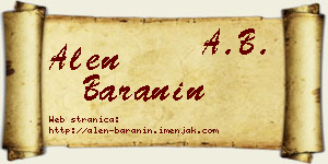 Alen Baranin vizit kartica